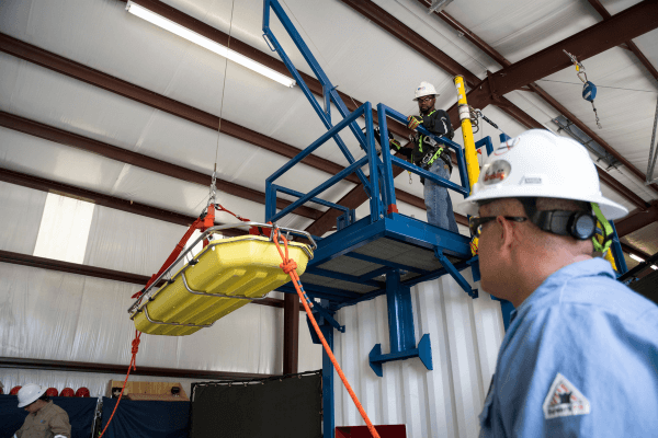 Safety equipment in a warehouse